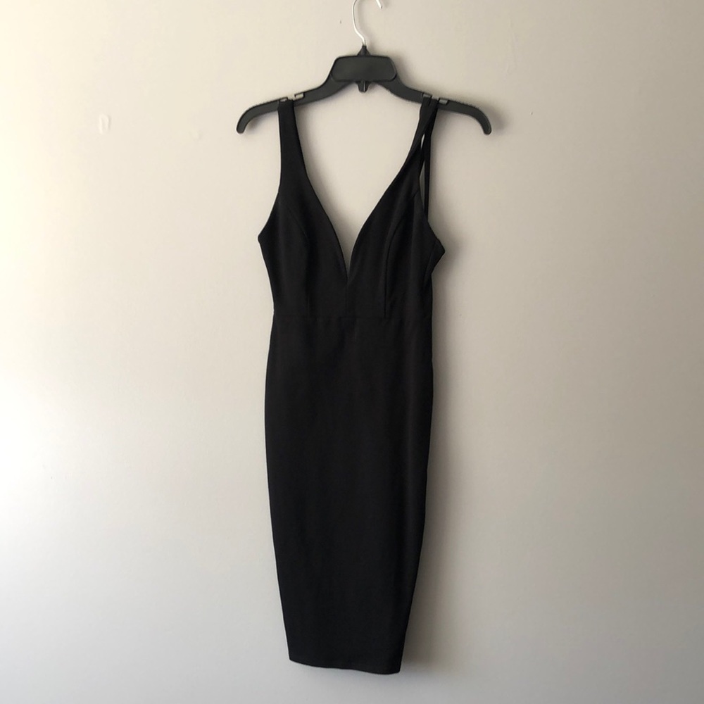 Black midi bodycon dress